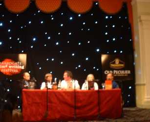 Michael Jecks chairs a panel of historical crime writers at the 2004 Harrogate Festival