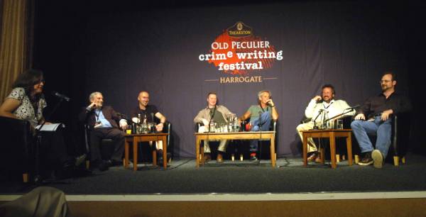 The short-listed authors on stage